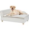 VEVOR Pet Sofa - Soft Velvety Dog Couch for Large Dogs & Cats (White, 110 lbs Capacity)