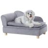 VEVOR Pet Sofa, Soft Velvety Dog Couch for Medium Dogs & Cats (81 lbs), Grey