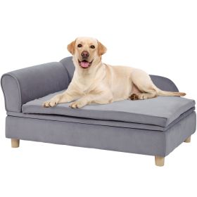 VEVOR Pet Sofa - Soft Velvety Dog Couch for Large Dogs & Cats (Gray, 110 lbs Capacity)