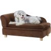 VEVOR Pet Sofa - Soft Velvety Dog Couch for Medium Dogs & Cats (Dark Brown, 81 lbs Capacity)