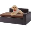 VEVOR Pet Sofa - Soft Leather Dog Couch (110 lbs Capacity, Black)