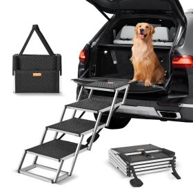 VEVOR Dog Stair for Cars - 4-Step Folding Aluminum Dog Steps (150 lbs Capacity)