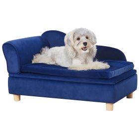 VEVOR Pet Sofa - Soft Velvety Dog Couch for Medium Dogs & Cats (Blue, 81 lbs Capacity)