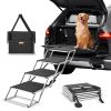 VEVOR Dog Stair for Cars (4-Step Folding Steps, Aluminum, 250 lbs Capacity)