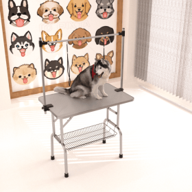 36" Folding Dog Grooming Table with Adjustable Arm and Clamps