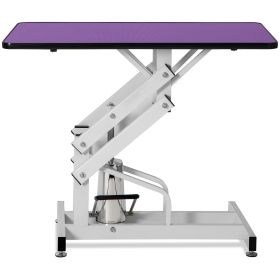 42.5-Inch Hydraulic Pet Grooming Table with Adjustable Arm & Non-Slip Surface