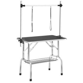 36" Professional Dog Grooming Table with Adjustable Arm, Noose & Mesh Tray