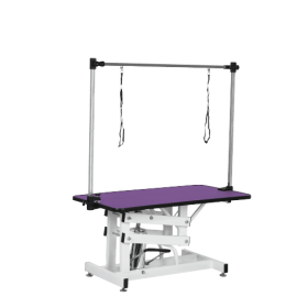 42.5-Inch Hydraulic Pet Grooming Table with Adjustable "H" Arm (Purple)