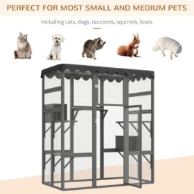 Outdoor Wooden Pet Shelter with Spacious Interior & Weatherproof Roof