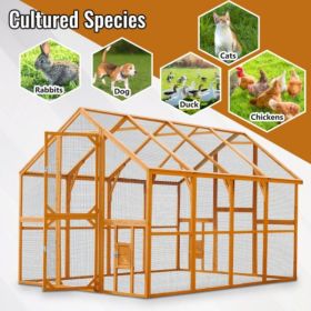 Large Wooden Pet Enclosure with Waterproof Cover (111''×74''×72'')