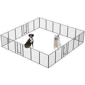 Dog Playpen Foldable 24 Panels, 40-Inch Height Pet Enclosure with Lockable Door