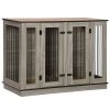 Large Furniture-Style Dog Crate - Dark Walnut with Removable Panel