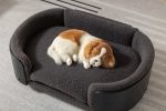 Scandinavian Style Elevated Dog Bed - Mid Size Pet Sofa with Solid Wood Legs