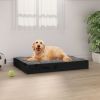 Solid Wood Pine Dog Bed - Black (28.1"x21.3"x3.5")