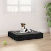 Black Solid Wood Pine Dog Bed (20.3"x17.3"x3.5")