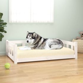 White Solid Wood Pine Dog Bed (41.5"x29.7"x11")