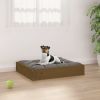 Honey Brown Dog Bed - Solid Pine Wood (20.3"x17.3"x3.5")