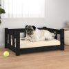 Black Dog Bed - Solid Pine Wood (25.8"x19.9"x11")