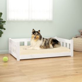 White Solid Wood Pine Dog Bed - 37.6"x25.8"x11"