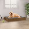 Honey Brown Solid Wood Pine Dog Bed - 28.1"x21.3"x3.5", Sturdy Pet Bed