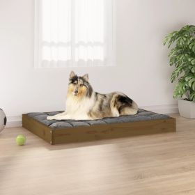 Honey Brown Solid Wood Pine Dog Bed - 36"x25.2"x3.5"