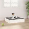 White Solid Wood Pine Dog Bed - 20.3" x 17.3" x 3.5", Minimalist Design