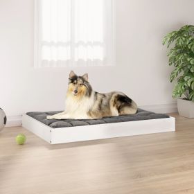 White Solid Wood Pine Dog Bed (36"x25.2"x3.5")