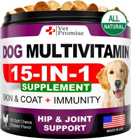 15-in-1 Dog Multivitamin Supplement - Skin, Coat, Immunity & Joint Support