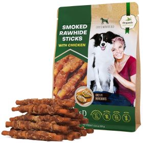 Dog Smoked Rawhide Sticks with Chicken - Natural Grain-Free Chew Treats