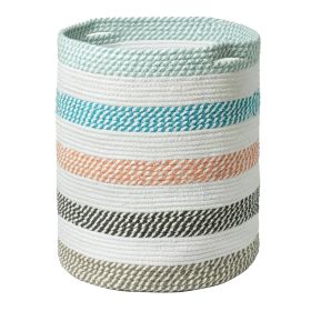 Recycled Cotton Woven Rope Pet Toy & Blanket Storage Basket – Multicolor (15x15x17.7 inch)