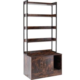 VEVOR Hidden Dog Crate Furniture – Wooden Dog Crate Cabinet with 4 Shelves