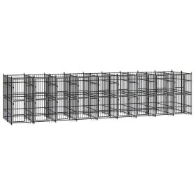 Outdoor Steel Dog Kennel - Large Pet Enclosure (178.6 ft²)