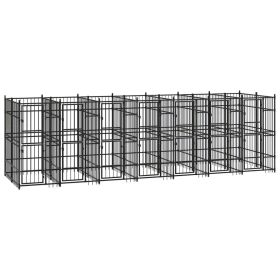 Outdoor Dog Kennel Steel 138.9 ft² - Durable Exercise and Training Enclosure