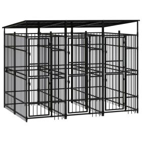 Outdoor Dog Kennel with Roof - Durable Steel Enclosure for Exercise and Safety (59.5 ft²)