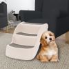 Folding 3-Step Dog Stairs - Cream