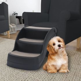 Folding 3-Step Dog Stairs - Black