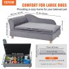 VEVOR Pet Sofa - Soft Velvety Dog Couch for Large Dogs & Cats (Gray, 110 lbs Capacity)