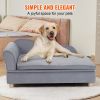 VEVOR Pet Sofa - Soft Velvety Dog Couch for Large Dogs & Cats (Gray, 110 lbs Capacity)