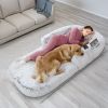 Large Foldable Human-Sized Dog Bed with Pillow & Blanket