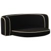 Foldable Black Dog Sofa with Washable Plush Cushion (28.7"x26.4"x10.2")