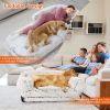 Large Foldable Human-Sized Dog Bed with Pillow & Blanket