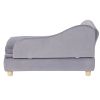 VEVOR Pet Sofa, Soft Velvety Dog Couch for Medium Dogs & Cats (81 lbs), Grey