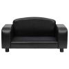 Dog Sofa Black - Faux Leather Pet Couch (31.5"x19.7"x15.7")