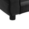 Black Plush Dog Sofa - 28.3"x17.7"x11.8" Cozy Pet Couch