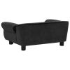 Black Plush Dog Sofa - 28.3"x17.7"x11.8" Cozy Pet Couch