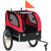 Dog Bike Trailer - Foldable Pet Cart with 3 Entrances for Travel