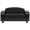 Dog Sofa Black - Faux Leather Pet Couch (31.5"x19.7"x15.7")