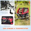 Dog Bike Trailer - Foldable Pet Cart with 3 Entrances for Travel