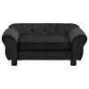 Black Plush Dog Sofa - 28.3"x17.7"x11.8" Cozy Pet Couch