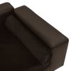 Brown Plush and Faux Leather Dog Sofa - 31.9"x16.9"x12.2"